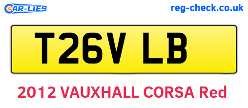 T26VLB are the vehicle registration plates.