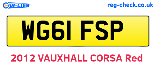 WG61FSP are the vehicle registration plates.