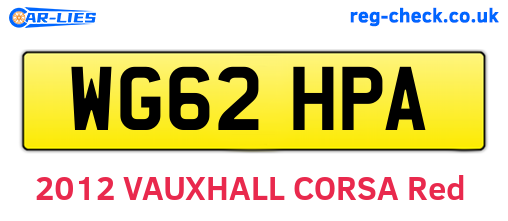 WG62HPA are the vehicle registration plates.