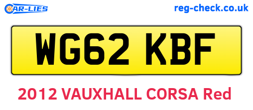 WG62KBF are the vehicle registration plates.