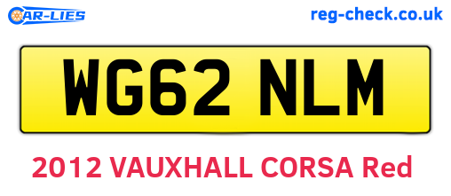 WG62NLM are the vehicle registration plates.