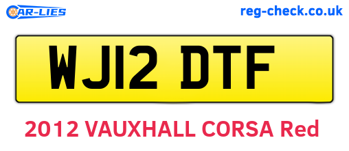 WJ12DTF are the vehicle registration plates.
