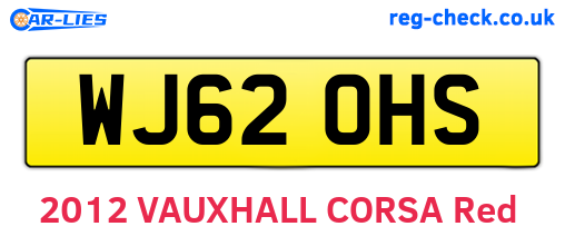 WJ62OHS are the vehicle registration plates.