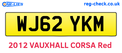 WJ62YKM are the vehicle registration plates.