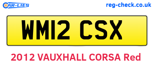 WM12CSX are the vehicle registration plates.