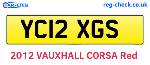 YC12XGS are the vehicle registration plates.