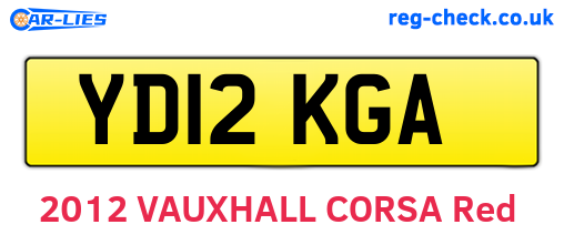 YD12KGA are the vehicle registration plates.
