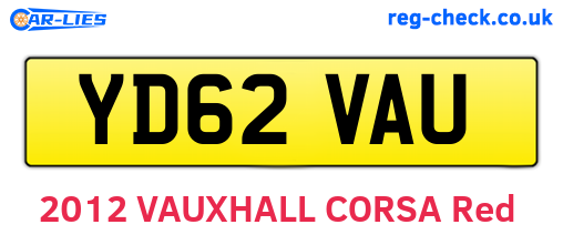 YD62VAU are the vehicle registration plates.
