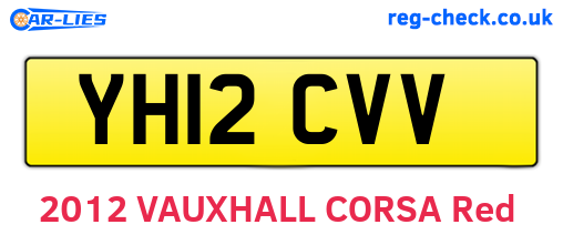 YH12CVV are the vehicle registration plates.