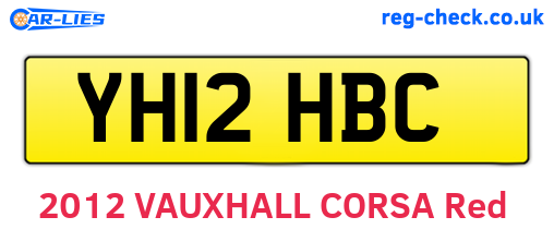 YH12HBC are the vehicle registration plates.