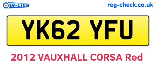 YK62YFU are the vehicle registration plates.
