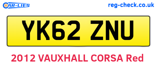 YK62ZNU are the vehicle registration plates.