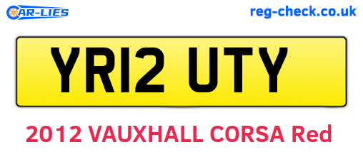 YR12UTY are the vehicle registration plates.