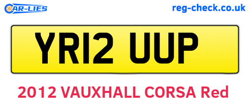 YR12UUP are the vehicle registration plates.