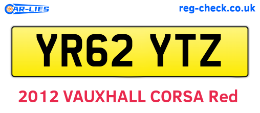 YR62YTZ are the vehicle registration plates.
