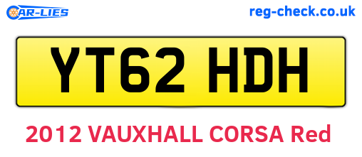 YT62HDH are the vehicle registration plates.