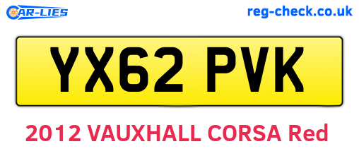 YX62PVK are the vehicle registration plates.