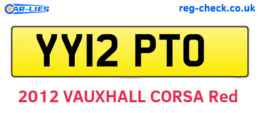 YY12PTO are the vehicle registration plates.