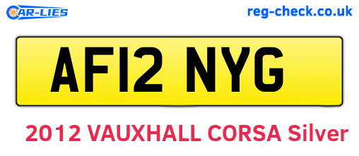 AF12NYG are the vehicle registration plates.