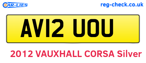 AV12UOU are the vehicle registration plates.