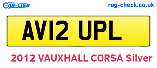 AV12UPL are the vehicle registration plates.