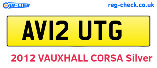 AV12UTG are the vehicle registration plates.