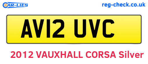 AV12UVC are the vehicle registration plates.