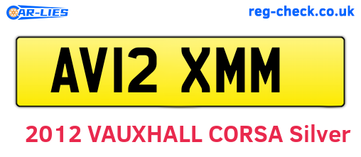 AV12XMM are the vehicle registration plates.