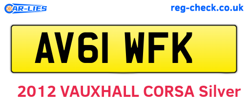 AV61WFK are the vehicle registration plates.