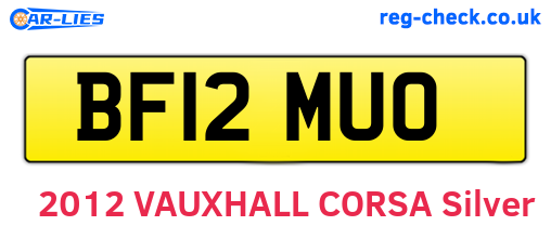 BF12MUO are the vehicle registration plates.