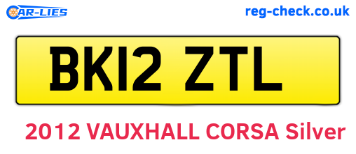 BK12ZTL are the vehicle registration plates.
