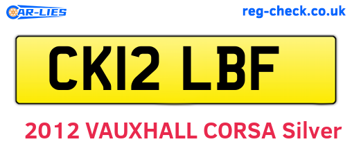 CK12LBF are the vehicle registration plates.
