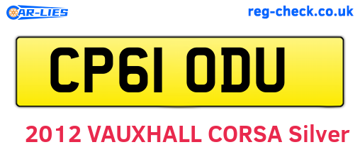 CP61ODU are the vehicle registration plates.