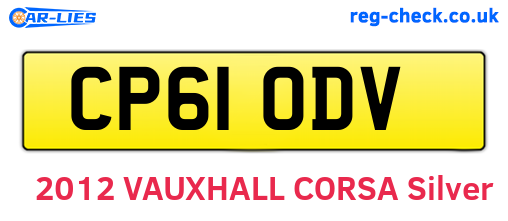 CP61ODV are the vehicle registration plates.