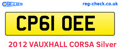 CP61OEE are the vehicle registration plates.