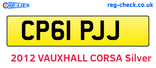 CP61PJJ are the vehicle registration plates.