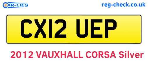 CX12UEP are the vehicle registration plates.