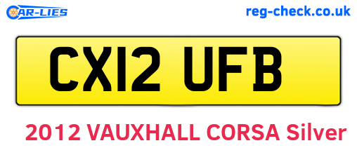 CX12UFB are the vehicle registration plates.