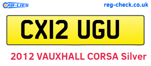 CX12UGU are the vehicle registration plates.