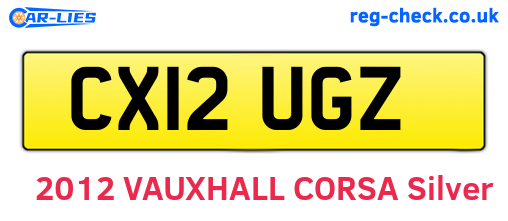 CX12UGZ are the vehicle registration plates.