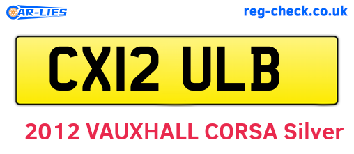 CX12ULB are the vehicle registration plates.