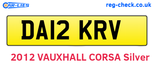 DA12KRV are the vehicle registration plates.