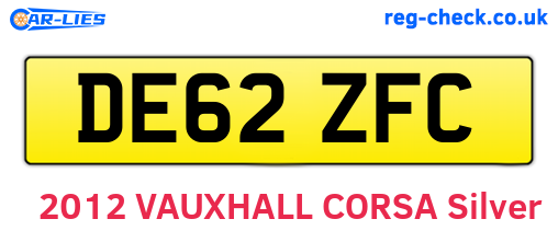 DE62ZFC are the vehicle registration plates.