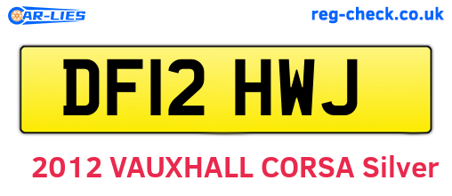 DF12HWJ are the vehicle registration plates.