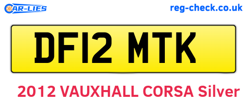 DF12MTK are the vehicle registration plates.