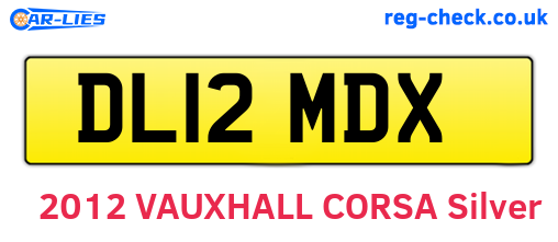 DL12MDX are the vehicle registration plates.