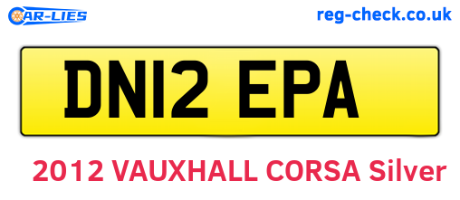 DN12EPA are the vehicle registration plates.