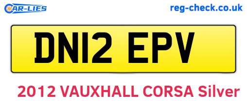 DN12EPV are the vehicle registration plates.