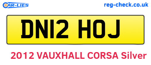 DN12HOJ are the vehicle registration plates.