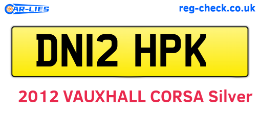 DN12HPK are the vehicle registration plates.